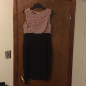 Pink and black dress.